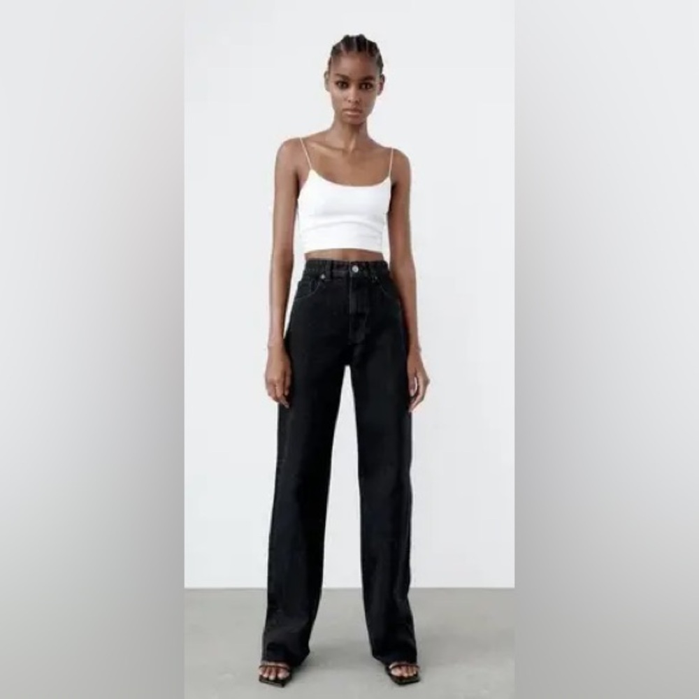 Zara wide leg, high rise full length denim Size 4